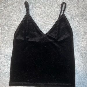 Black velvet tank top